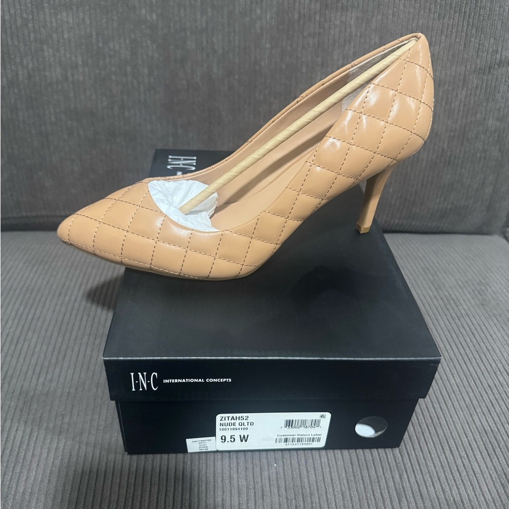 INC International Concepts Women's Beige Quilted Heels